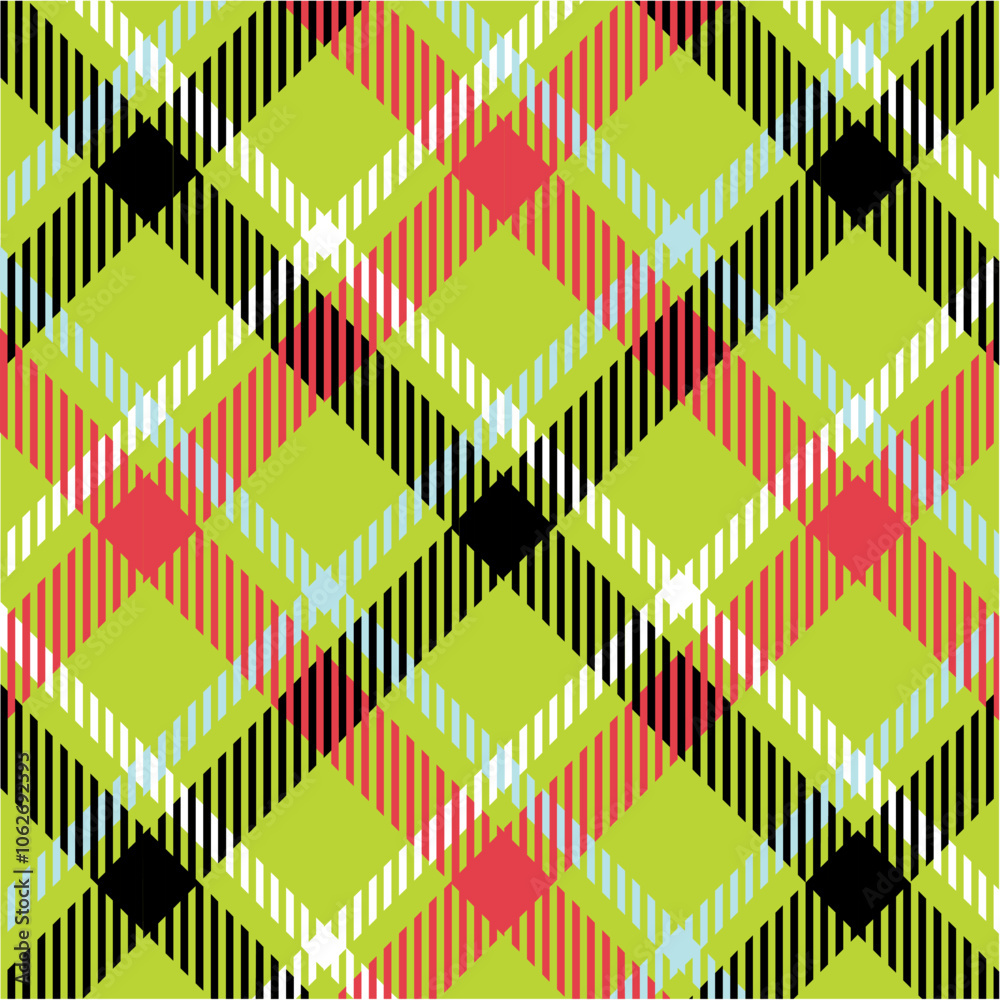 Green Plaid Seamless Pattern Design Template Green Plaid Seamless Pattern Design Template