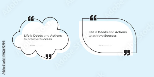 Bubble testimonial banner, quote, infographic. Social media post template designs for quotes. Empty speech bubbles, quote bubbles and text box