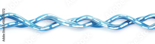 Blue twisted wire design, white isolated background.