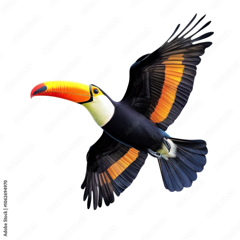 Naklejka premium Flying Toucan
