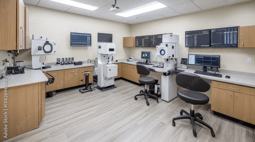 Modern Laboratory with High-Tech Equipment for Research Modern Laboratory with High-Tech Equipment for Research