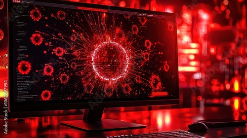 Ransomware Alert. Computer screen showing a ransomware alert. Malware. Virus. 