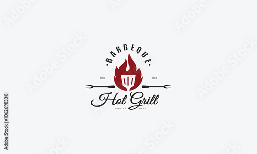 Grill logo design vector template