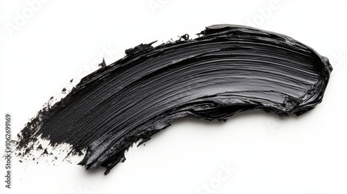 Premium black brush stroke isolated on white background