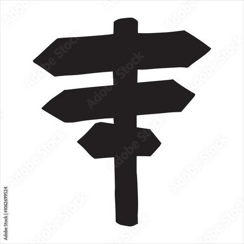 Wallpaper Mural  Wooden road sign Silhouette Design - Road Signpost Vector illustration
 Torontodigital.ca
