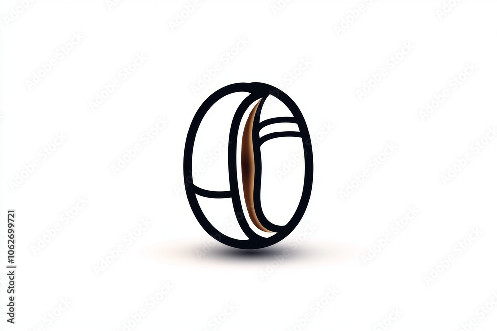 Outline of a single coffee bean, representing the essence of roasting ...