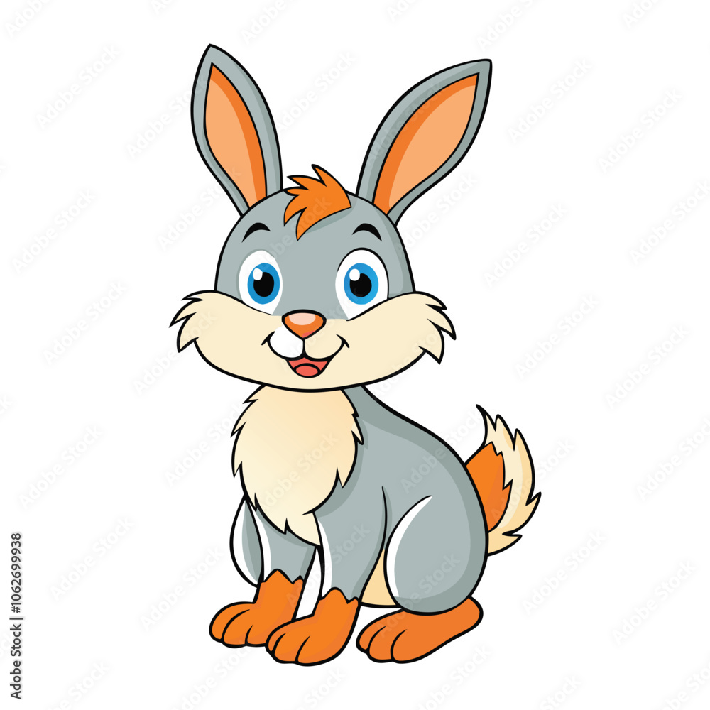Fototapeta premium rabbit cartoon vector illustration with white background