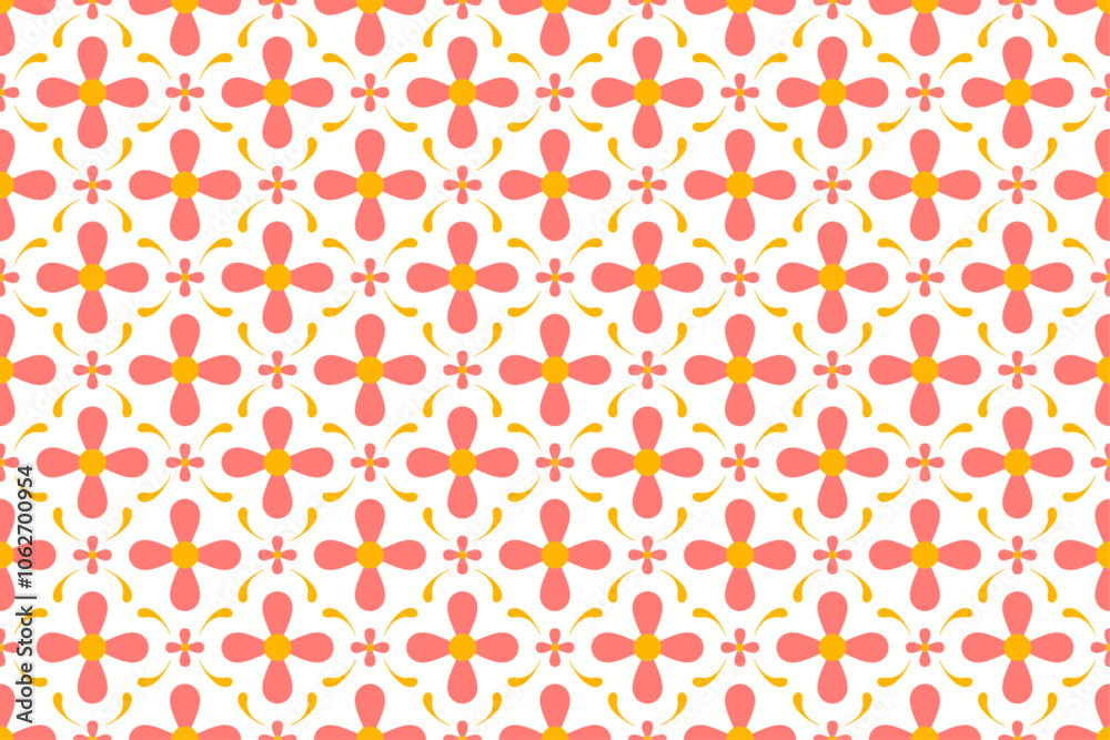 Simple Flowers Seamless Pattern