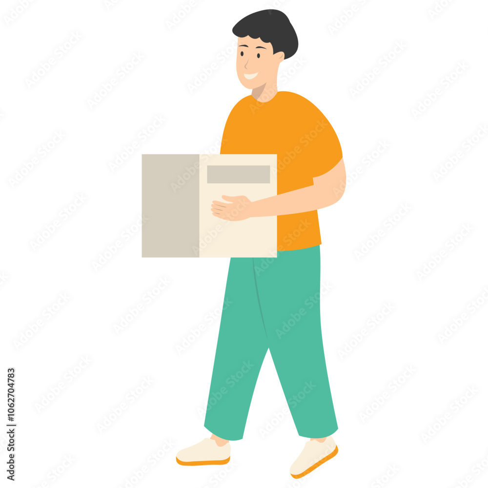 Human Volunteers Character. Help and Care People. Flat Vector Illustration.