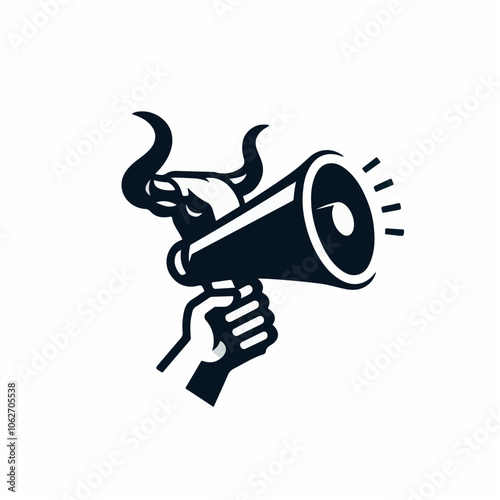 bullhorn logo illustration - megaphone logo illustration