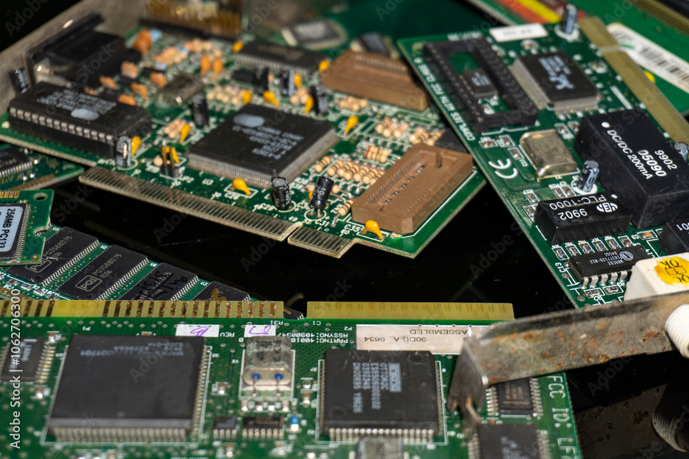Computer circuit boards close up of Video Cards RAM SCSI Cards Lan Cards 1 Computer circuit boards close up of Video Cards RAM SCSI Cards Lan Cards 1