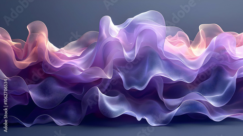 Abstract 3D Purple and Pink Wavy Lines Background