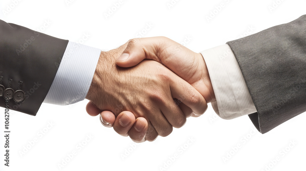 Two businessmen shake hands to celebrate a successful business merger and acquisition. This symbolizes teamwork, a strong partnership, and a successful negotiation. Two businessmen shake hands to celebrate a successful business merger and acquisition. This symbolizes teamwork, a strong partnership, and a successful negotiation.