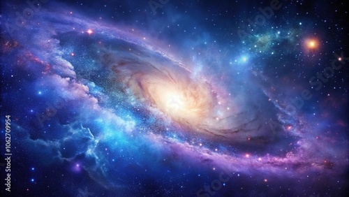 Deep Space Galaxy wallpaper with a dark blue and purple background, cosmos, deep space