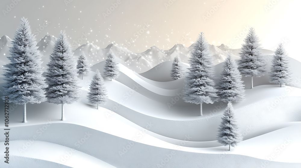 Obraz premium Modern minimalist Christmas card design