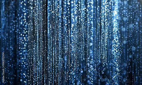 Abstract Blue Sparkle Curtain