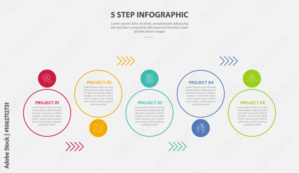 5 points template infographic outline style with 5 point step template with big circle up and down with arrow line direction for slide presentation 5 points template infographic outline style with 5 point step template with big circle up and down with arrow line direction for slide presentation