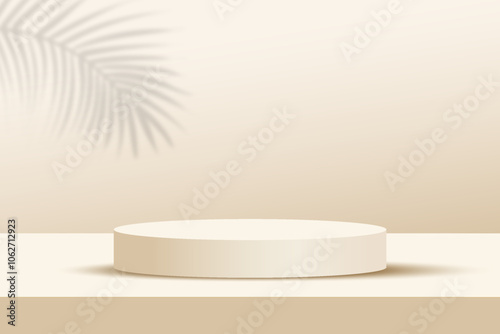 modern display podium stage cream beige gradient color suitable for display product collection