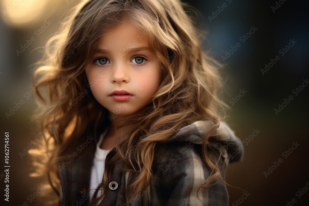 Beautiful little girl with long curly hair. 3d rendering. Beautiful little girl with long curly hair. 3d rendering.