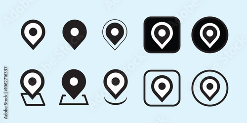 Set Of Address place icon symbol. Location icon collection.
