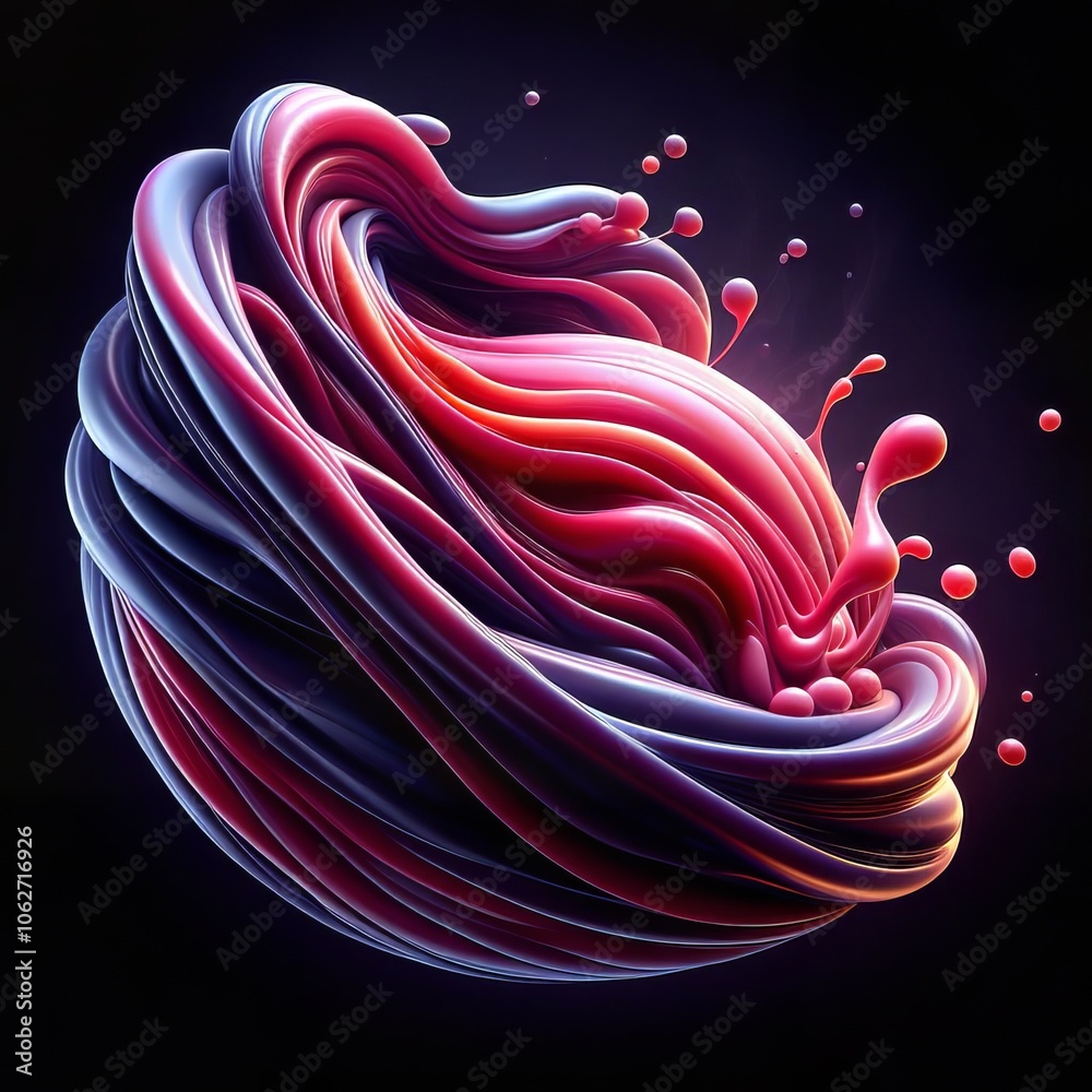 A mesmerizing abstract 3D render of fluid, colorful swirls and curves with a glossy, vibrant texture A mesmerizing abstract 3D render of fluid, colorful swirls and curves with a glossy, vibrant texture