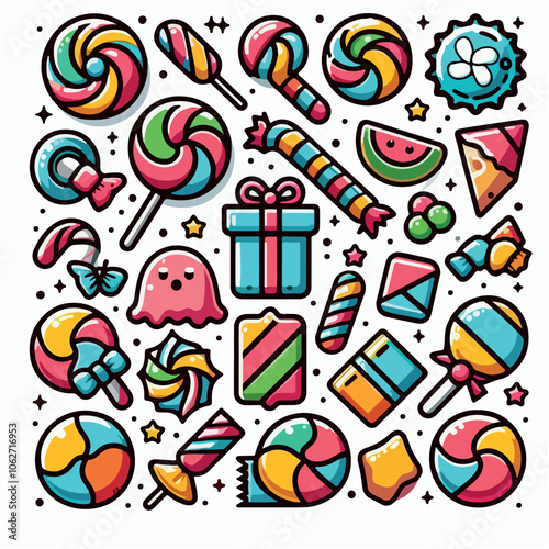candy logo illustration - lolipop logo illustration