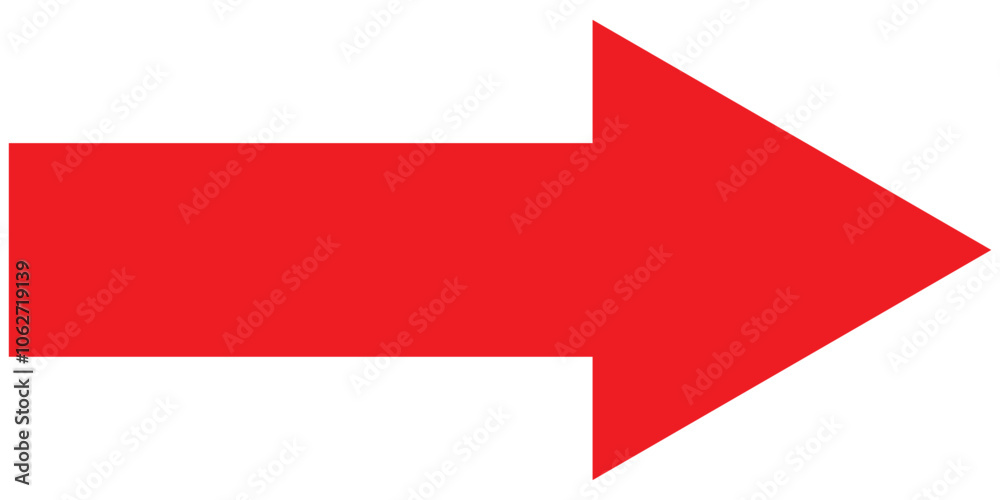 Long Red Arrow, Pointer for Indicating Direction. Long Red Arrow, Pointer for Indicating Direction.