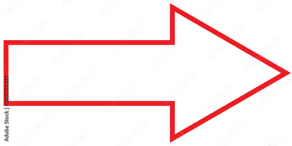 Long Red Arrow, Pointer for Indicating Direction. Long Red Arrow, Pointer for Indicating Direction.