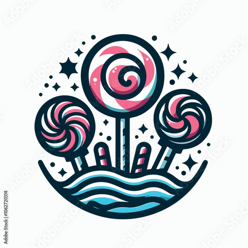 candy logo illustration - lolipop logo illustration