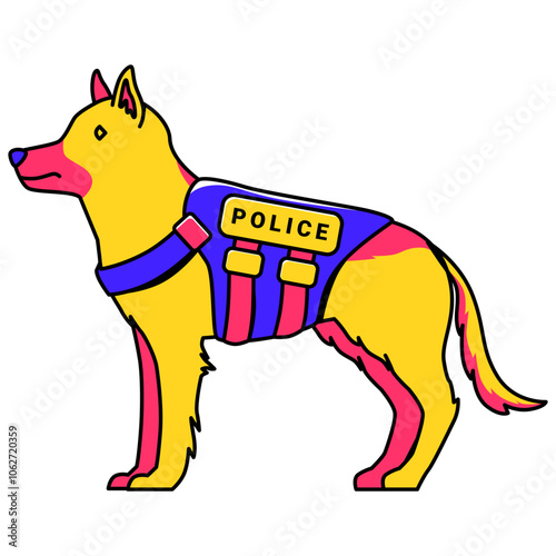 K9 Police Dog Illustration