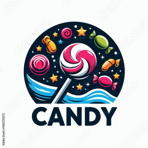 candy logo illustration - lolipop logo illustration