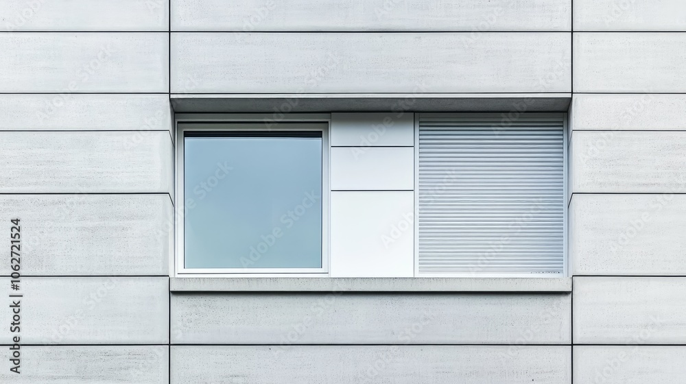Modern Window Design on Concrete Wall Modern Window Design on Concrete Wall