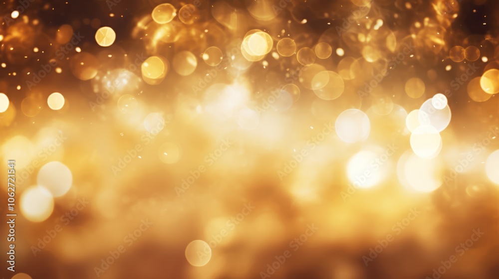 Vibrant bokeh effect of golden lights creating a soft, blurred background with silver, light and gold tones, festive and bright
Vibrant bokeh effect of golden lights creating a soft, blurred background with silver, light and gold tones, festive and bright