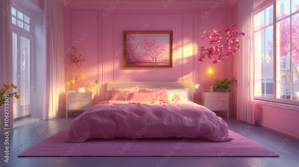 Bedroom interior. 3d illustration Bedroom interior. 3d illustration