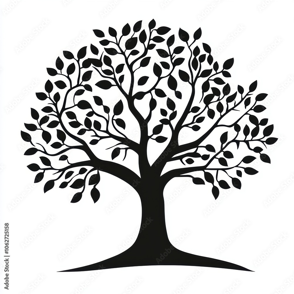 tree with roots, vector isolated on white background, ai generated vector illustration tree with roots, vector isolated on white background, ai generated vector illustration