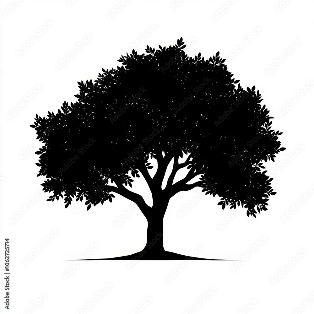 Fototapeta premium tree with roots, vector isolated on white background, ai generated vector illustration