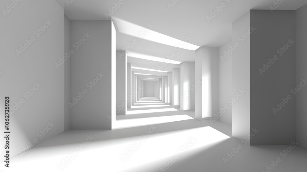 Fototapeta premium Minimalist White Interior with Natural Light