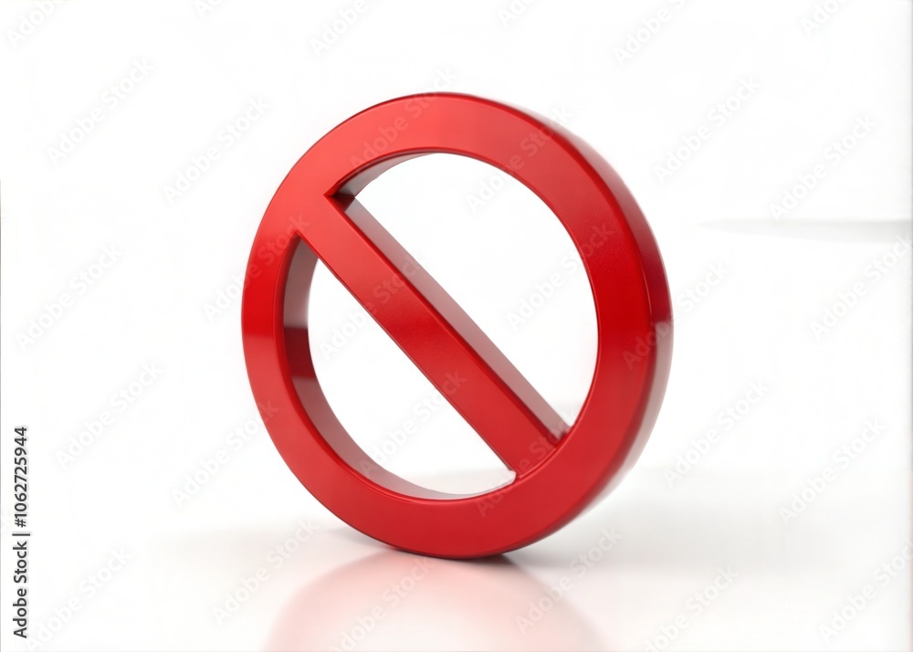 3d red prohibited sign no icon warning stop symbol isolated on white background 3d red prohibited sign no icon warning stop symbol isolated on white background
