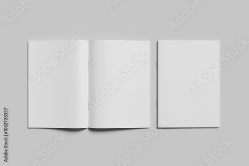 Blank A4 magazine brochure for mockup - 3D rendering