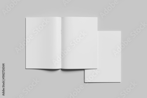 Blank A4 magazine brochure for mockup - 3D rendering