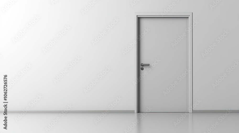 Simple White Door Against Minimalist Wall Design Simple White Door Against Minimalist Wall Design