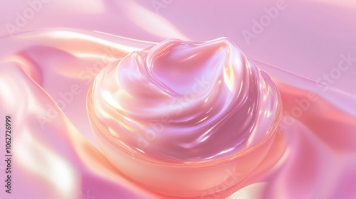 The cream is creamy and smooth. The swirls and the tip of the cream create a sense of movement and texture.