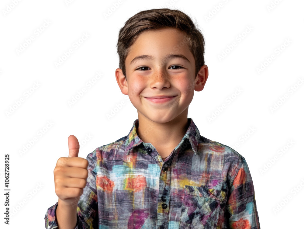Smiling boy showing a thumbs-up sign Smiling boy showing a thumbs-up sign