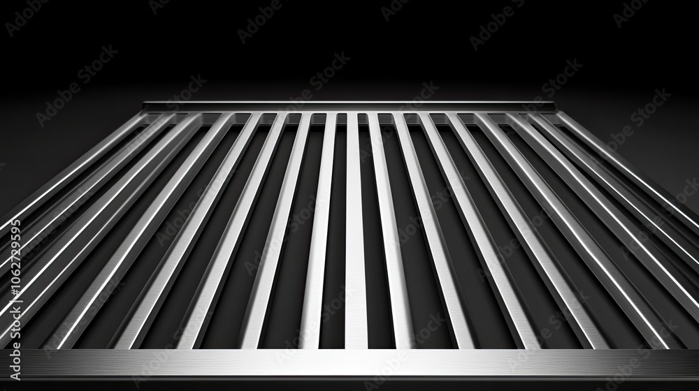 Fototapeta premium Metallic Grate with Sleek Design in Dark Background