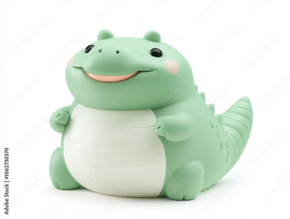 Kawaii fat crocodile toy with goofy smile, isolated on white background, perfect for playful decor or gifts Kawaii fat crocodile toy with goofy smile, isolated on white background, perfect for playful decor or gifts