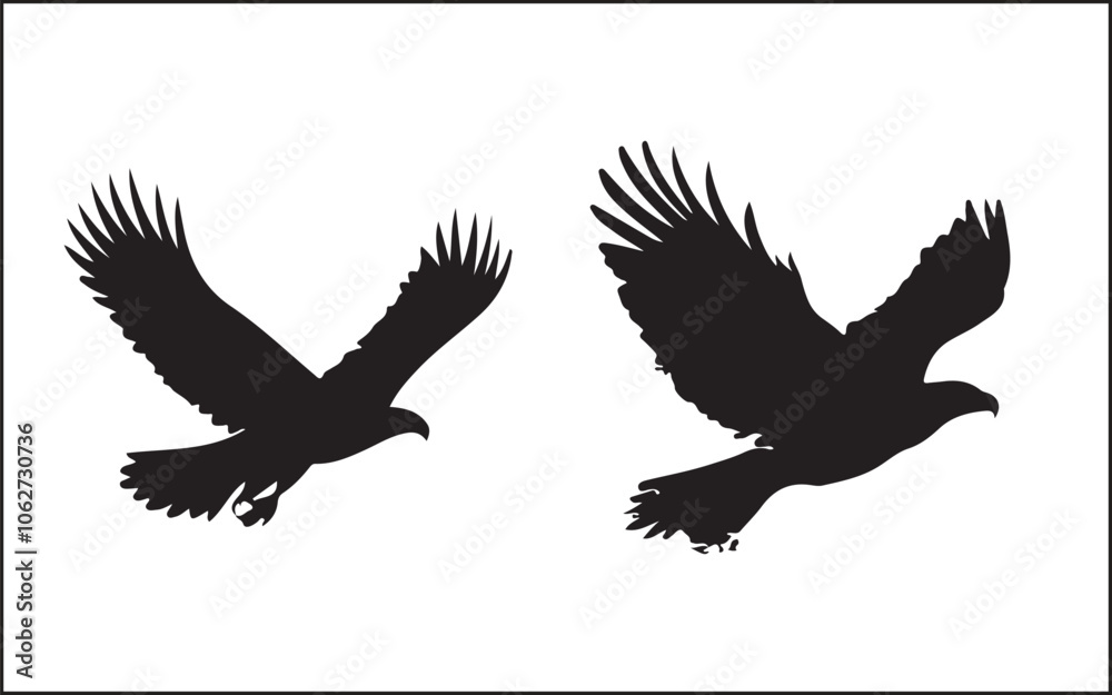 Obraz premium Premium Vector, Flying Eagle Black Color Logo