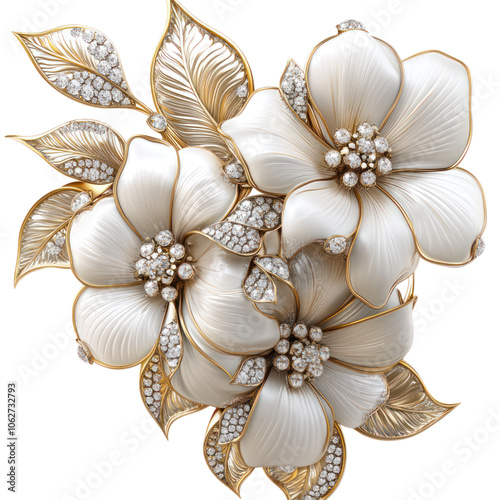 Diamond Flower Brooch