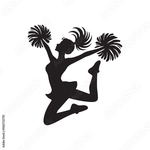  Cheerleading Silhouette Clipart  Design- Cheerleader illustration Vector
 