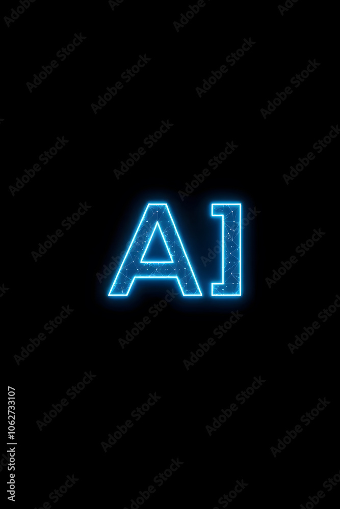 Futuristic digital representation of AI with glowing blue circuitry. Futuristic digital representation of AI with glowing blue circuitry.
