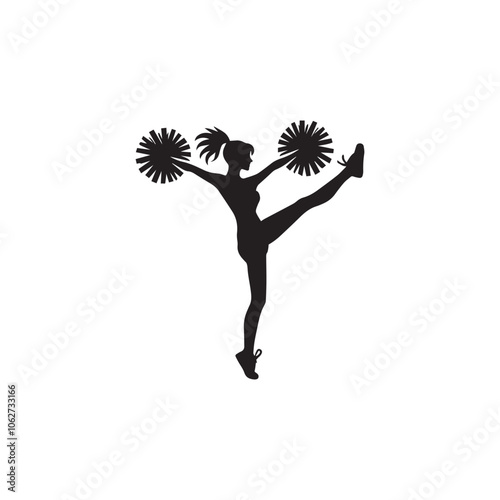  Cheerleading Silhouette Clipart  Design- Cheerleader illustration Vector
 